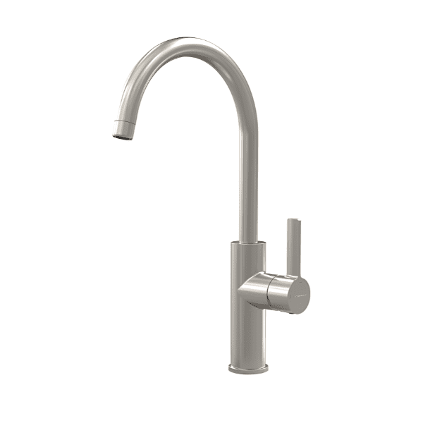 Torneira monocomando de cozinha 330mm 5l/min Alpina Redonda Níquel Escovado Aberta a Frio