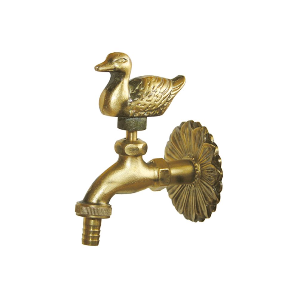 Torneira Decorativa Pato c/ Junção Latão 1/2x3/4