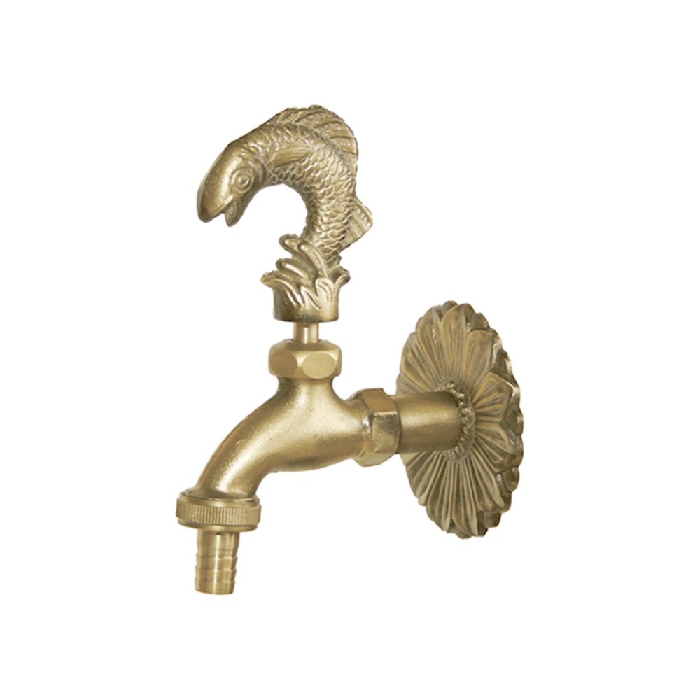 Torneira Decorativa Peixe c/ Junção Latão 1/2x3/4